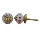 Orange Floral Small Knob