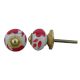 Red Floral Small Knob
