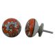 Orange Floral Knob