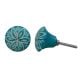 Turquoise Floral Knob