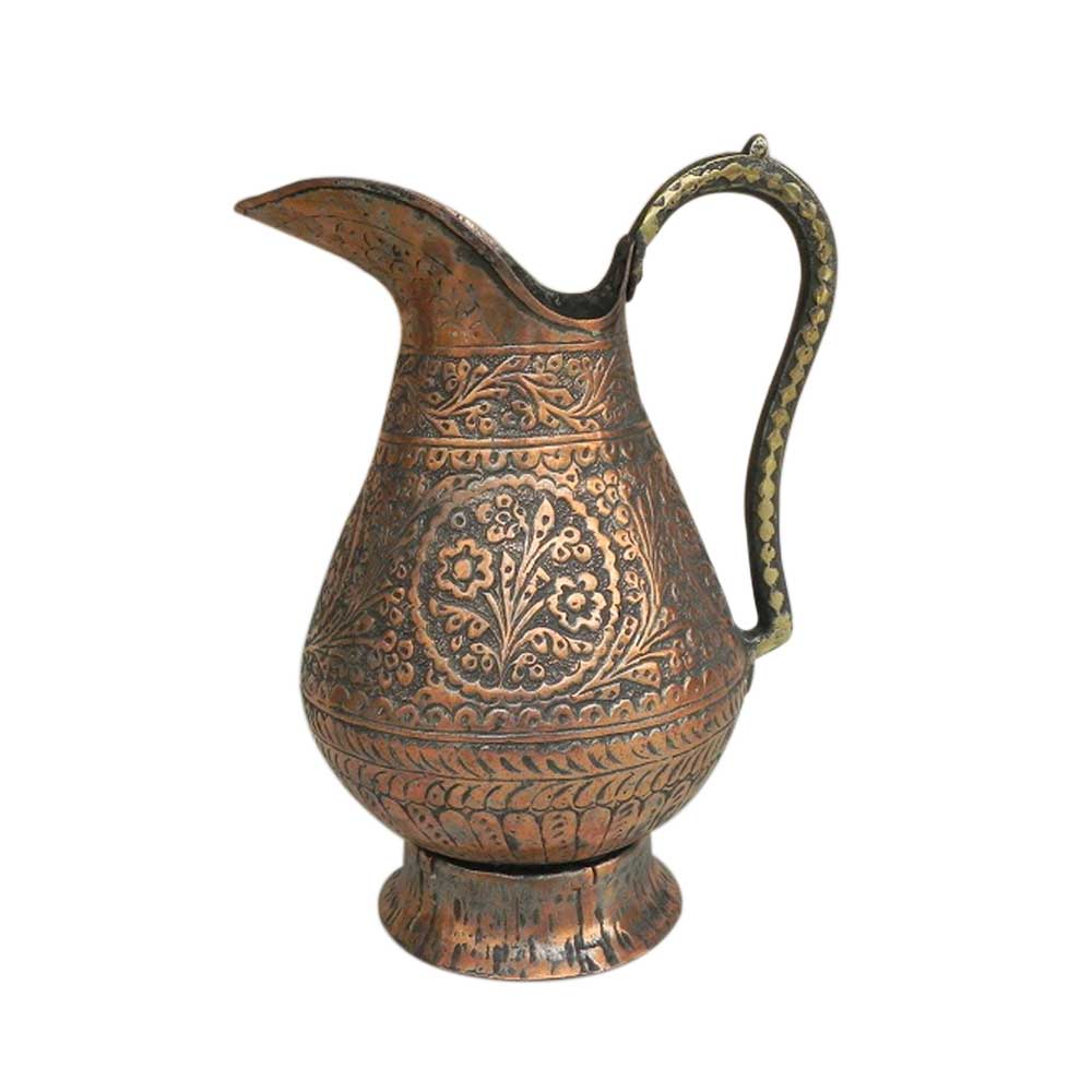 Old Carved Islamic Copper Water Storage Jug