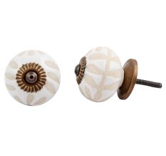 White Etched Ceramic Knob-25