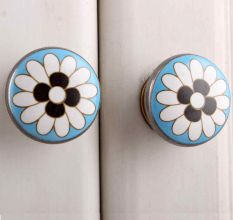 Round Flower Flat Knob