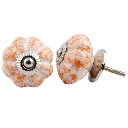 Sprinkled Orange Medium Ceramic Knob