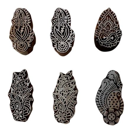 Set of 6 Piece New Mix Wooden Printing Block