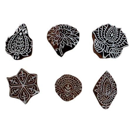 Set of 6 Piece New Mix Wooden Printing Block