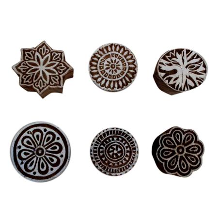 Set of 6 Piece New Mix Wooden Printing Block