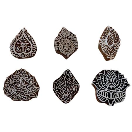 Set of 6 Piece New Mix Wooden Printing Block