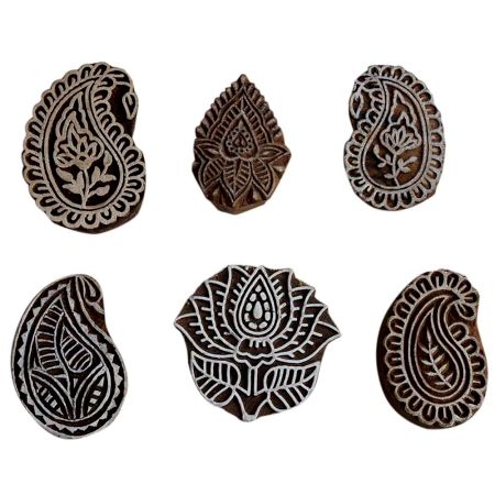 Set of 6 Piece New Mix Wooden Printing Block