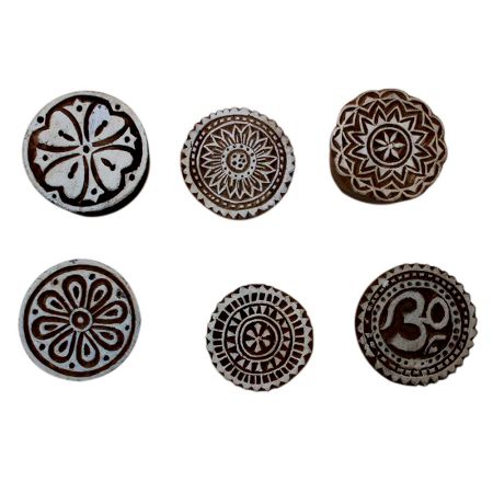 Set of 6 Piece New Mix Wooden Printing Block