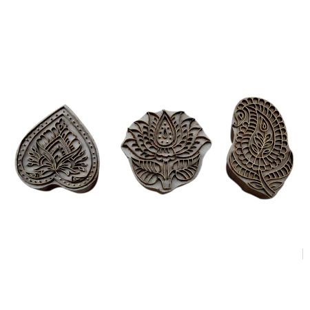 Set of 3 Piece Super Fine Wooden Printing Block