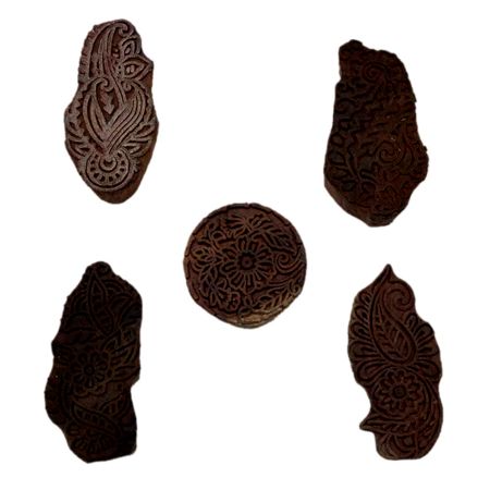 Set of 5 Piece New Mix Wooden Printing Block