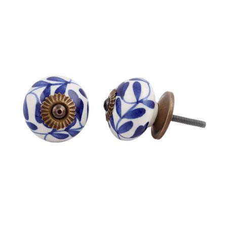 Blue Flower Knob