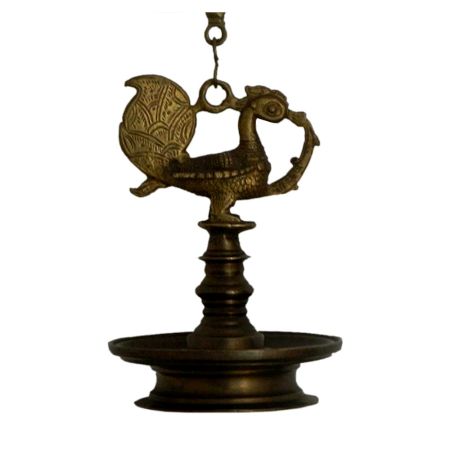 Bronze Oil Lamp-30 (Ht-8.5 Inches)