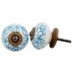 Turquoise Leaf Floral Ceramic Knob