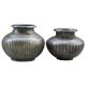 Traditional Bronze Water Pots Ribbed Design In Set of 2