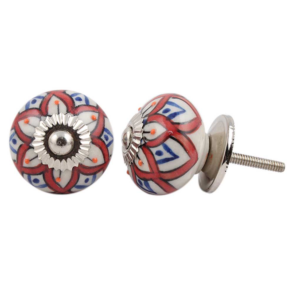 Mixed Floral Ceramic Cabinet Knob