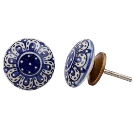 Zinnia Flower Flat Knob