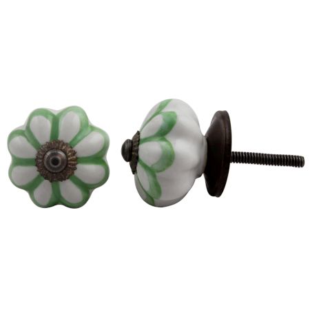 Pea Green Sunflower Medium Knob