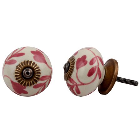 Dark Pink Flower Knob