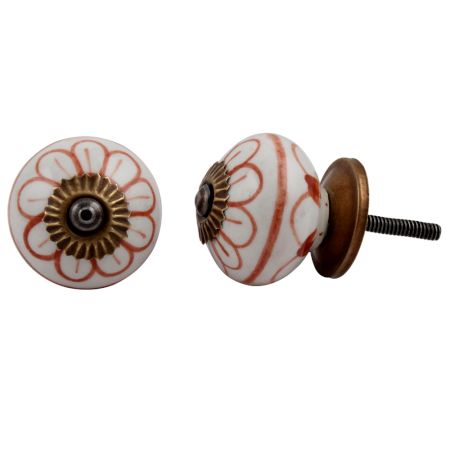 Brown Flower Dresser Knob