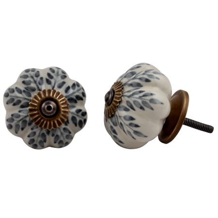 Grey Leaf Dresser Knob