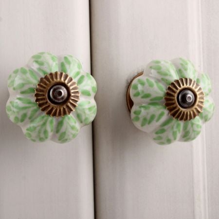 Old Lime Green Dresser Knob