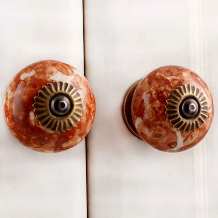 Brown Marble Round Drawer Knob