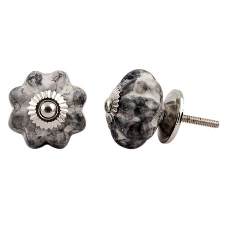 Marble Ceramic Melon Drawer Knob