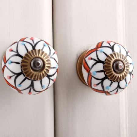 Petunia Flower Ceramic Knob