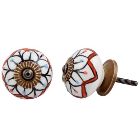 Petunia Flower Ceramic Knob