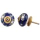 Building Pattern Blue Ceramic Knob