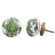 White Green Daffodil Flower Knob