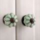 Pea Green Sunflower Medium Knob