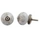 White Etched Ceramic Knob 50