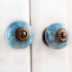 Turquoise Round Ceramic Drawer Knob