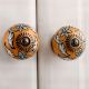 Mustard Floral Ceramic Knob