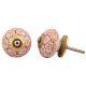 Orange Poinsettia Flower Ceramic Knob