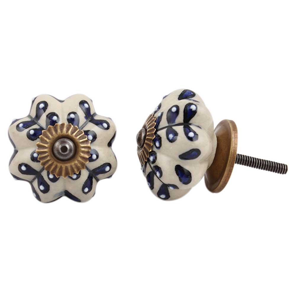 Blue Flower Drawer Knob