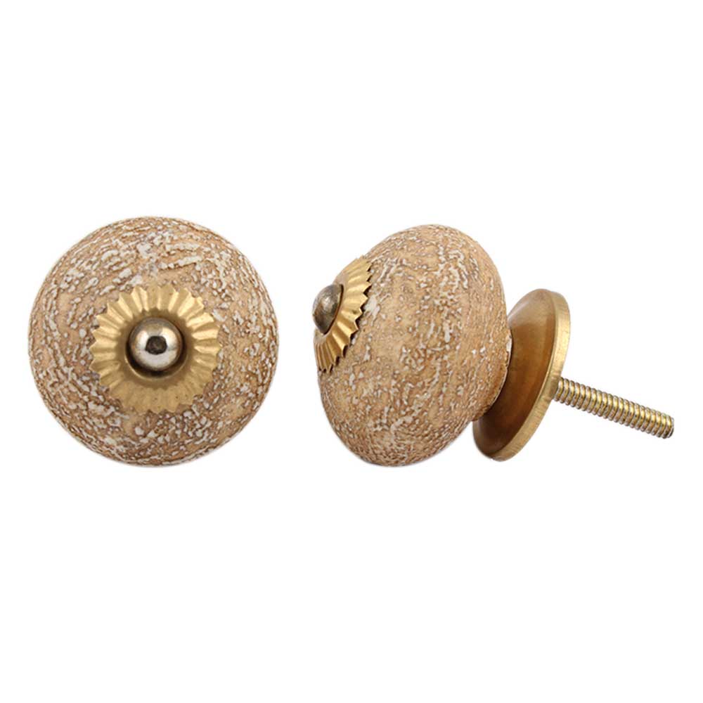 Mustard Round Ceramic Knob
