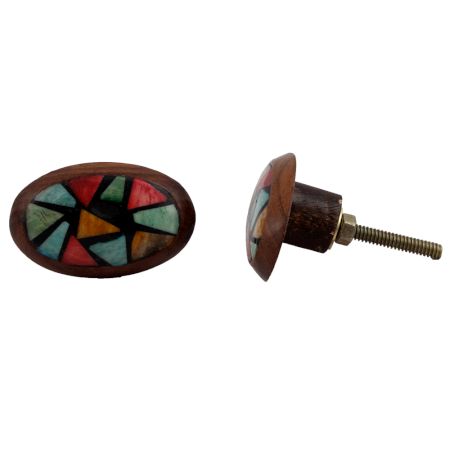 Multicolor Wooden Knob