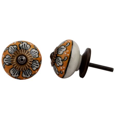 Mustard Flower Drawer Knob