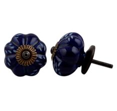 Navy Blue Cut Knob
