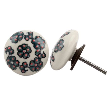 Forest Green Tiny Flower Knob