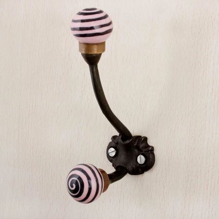 Pink with Black Striped Hooks