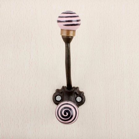 Pink with Black Striped Hooks