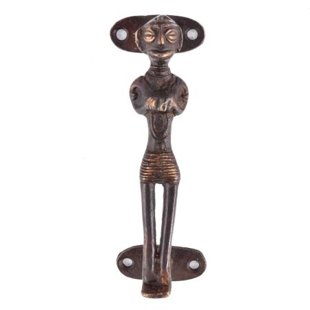 Bronze Hand Carved Tribal Men Door Handle