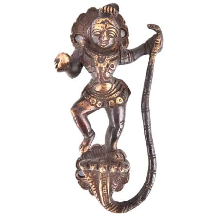 Kaalia Mardan Krishna Bronze Door Handle