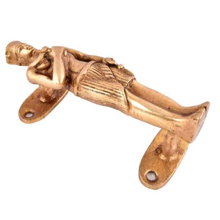 Door Handle Tribal Man Figurine In Golden Finish