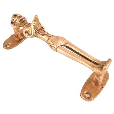 Carved Tribal Figurine Golden Door Handle
